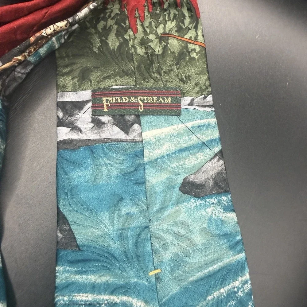 90's Vintage Field & Stream Silk Trout Fishing Novelty Tie 4